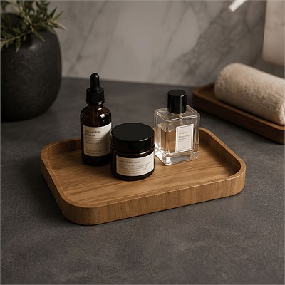 Dekoratif Ahşap Tepsi - İskandinav Stil Orta Sehpa Tepsisi Small (30 x 18 cm)