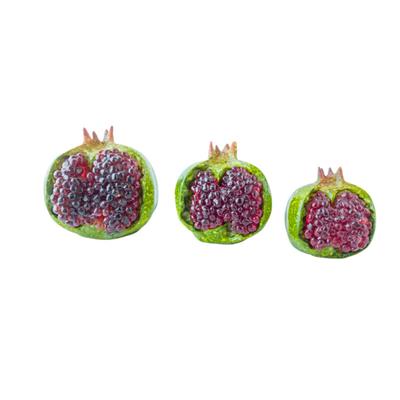 Dekoratif Patlak Nar 3lü Set Yeşil