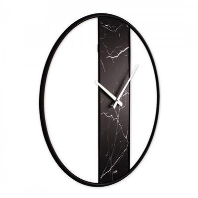 Demre Siyah Mermer Desen Metal Duvar Saati