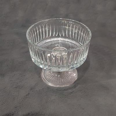 Dik Çizgili Cam Ayaklı Kase 19 cm - Çamlıca Home
