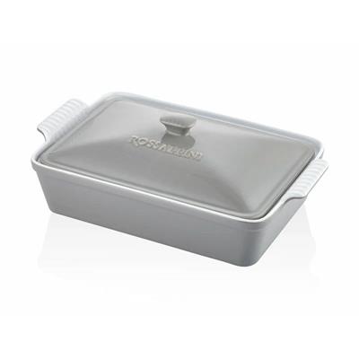 Dikdörtgen Kapaklı Fırın Kabı Gri 38x23x8,5 cm