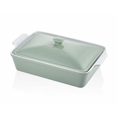 Dikdörtgen Kapaklı Fırın Kabı Yeşil 38x23x8,5 cm