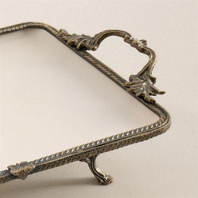 Emayra Dikdörtgen Kulplu Porselen Sunum Tabağı 30x22 cm