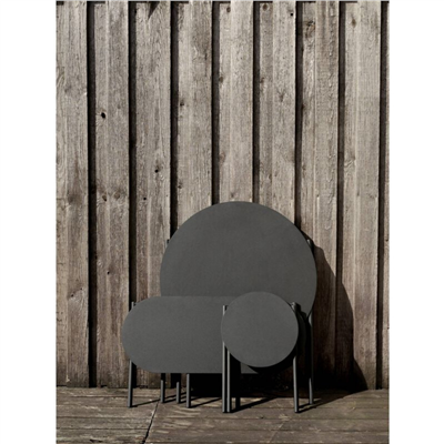 Disk Masası Siyah Çelik 72 cm - Çap 70 cm