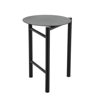 Disk Tabure Siyah Çelik 45 cm - Çap 33 cm