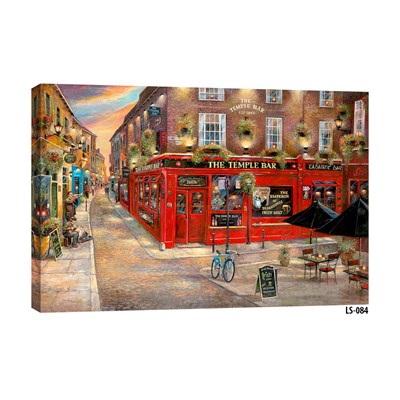 Dublin Temple Bar Sokak Manzaralı Tablo