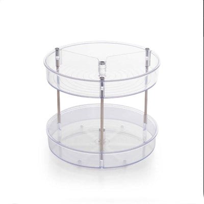 Elpida İki Katlı Döner Raf Şeffaf