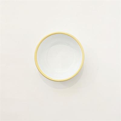 Emayra Emaye Kase 12 cm | Beyaz Kordon Sarı