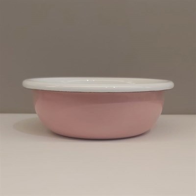 Emayra Emaye Kase 12 cm | Pembe İç Beyaz