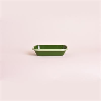 Emaye 16x11 cm Meze Tabağı Asker Yeşili- Nil Yeşili