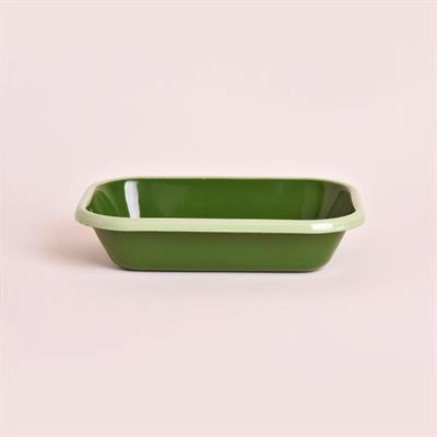 Emaye 16x11 cm Meze Tabağı Asker Yeşili- Nil Yeşili