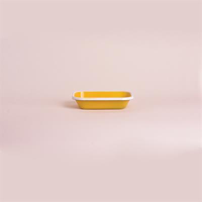 Emaye 16x11 cm Meze Tabağı Sarı-Kordon Beyaz