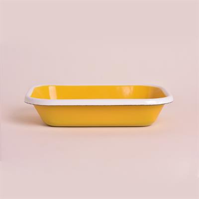 Emaye 16x11 cm Meze Tabağı Sarı-Kordon Beyaz