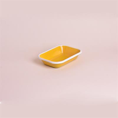 Emaye 16x11 cm Meze Tabağı Sarı-Kordon Beyaz