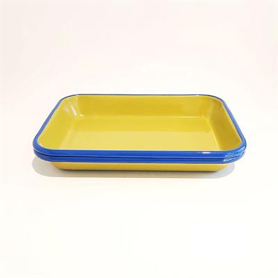 Emaye 2li Meze Tabağı F. Yeşil Kobalt 27 x 19 cm