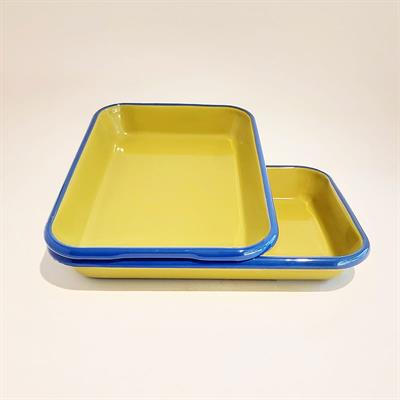 Emaye 2li Meze Tabağı F. Yeşil Kobalt 27 x 19 cm