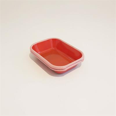 Emaye 2li Meze Tabağı Kiremit 17 x 12 cm