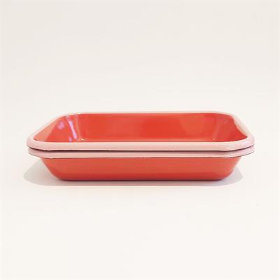 Emaye 2li Meze Tabağı Kiremit 27 x 19 cm