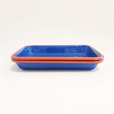 Emaye 2li Meze Tabağı Kobalt  27 x 19 cm