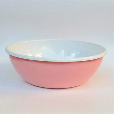 Emayra Emaye Kase 32 cm | Pembe Kordon Beyaz