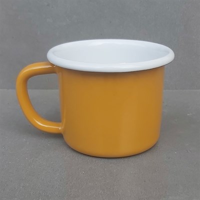 Emayra Emaye Kupa 350 ml | Oksit Sarı İç Beyaz