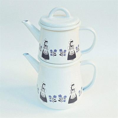 Emaye Çaydanlık Etnik Desenli