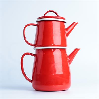 Emaye Çaydanlık Kırmızı