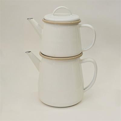 Emaye Çaydanlık Krem