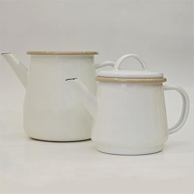 Emaye Çaydanlık Krem