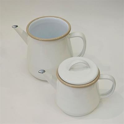 Emaye Çaydanlık Krem