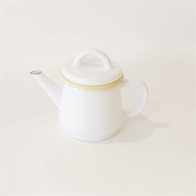 Emaye Demlik Beyaz Kordon Sarı 500 ml