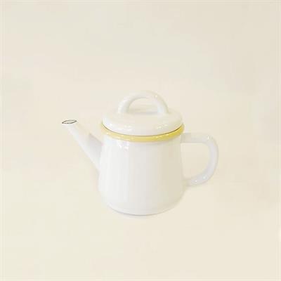Emaye Demlik Beyaz Kordon Sarı 500 ml