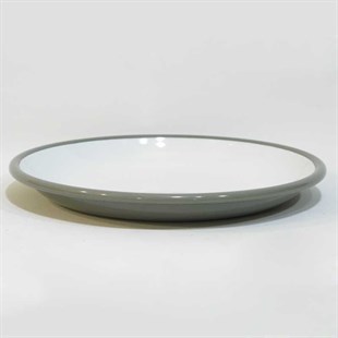 Emaye Derin Düz Tabak 25 cm Gri