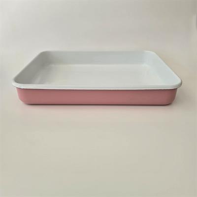 Emaye Dikdörtgen Fırın Tepsisi Pembe
