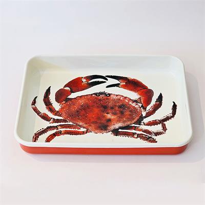 Emayra Emaye Dikdörtgen Fırın Tepsisi 25x35x5 cm | Yengeç Desenli