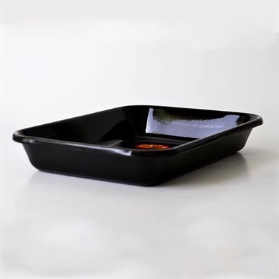 Emaye El Çizimi Çiçek Desen Meze Tabağı 27 x 19 cm