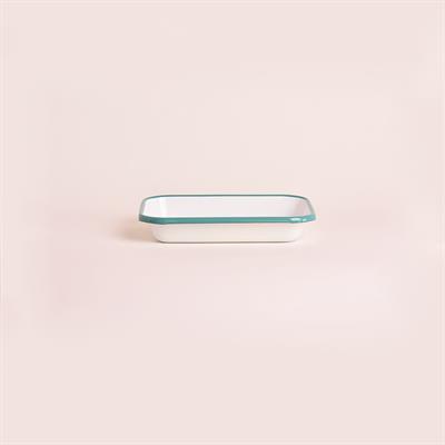 Emaye 22x16cm Meze Tabağı Beyaz - Kordon Turkuaz