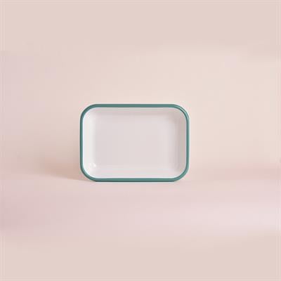 Emaye 22x16cm Meze Tabağı Beyaz - Kordon Turkuaz