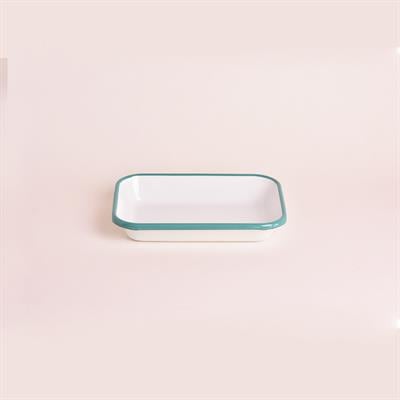 Emaye 22x16cm Meze Tabağı Beyaz - Kordon Turkuaz