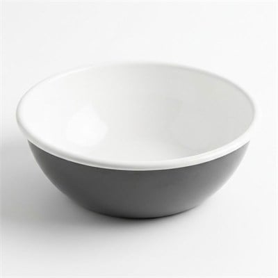 Çamlıca Home antrasit gri dış gövdeli beyaz iç hazneli 32 cm emaye hamur yoğurma kasesi ve leğeni