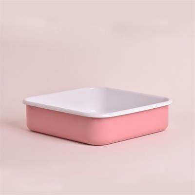 Emaye Kare Fırın Tepsisi Pembe