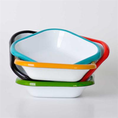 Emaye Kare Mini Meze Tabağı Sarı 11 cm