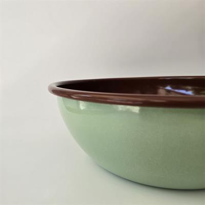 Emaye 32cm Kase Nil Yeşil Kahve