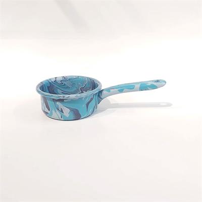 Emaye Kaserol 12 cm Mermer Desen Mavi