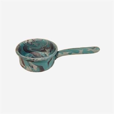 Emaye Kaserol 12 cm Mermer Desen Mavi