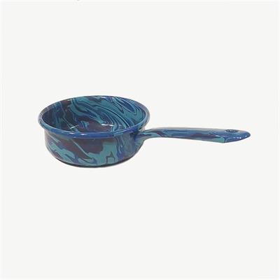 Emaye Kaserol 16 cm Mermer Desen Mavi