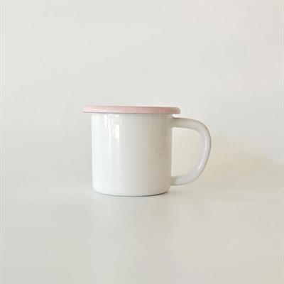 Emayra Emaye Kupa 250 ml | Beyaz Kordon Pembe