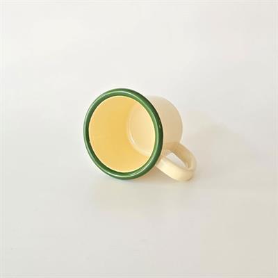 Emayra Emaye Kupa 250 ml | Krem Kordon Yeşil