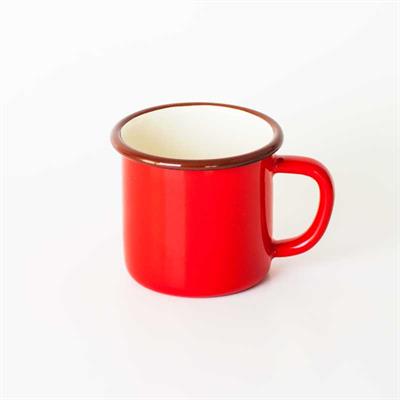 Emayra Emaye Kupa Kırmızı Kordon Kahve 380 ml | Çamlıca Home
