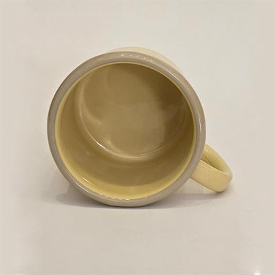 Emayra Emaye Kupa 350 ml | Sarı Kordon Bej
